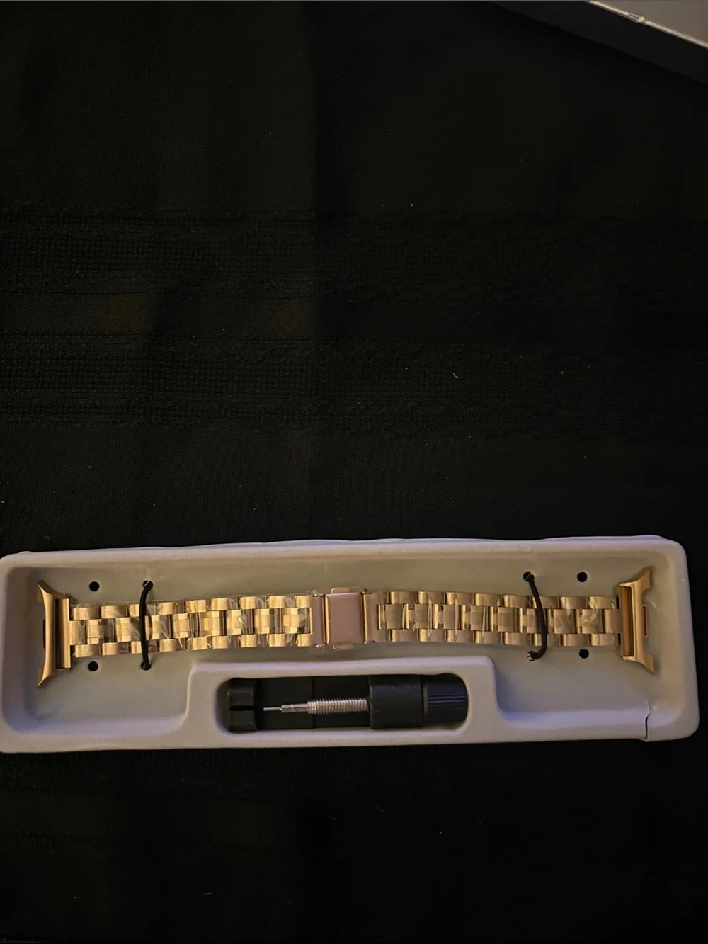 Gold Stainless Steel Galaxy 8 size 44 Mesh-Link Watch Band for Men